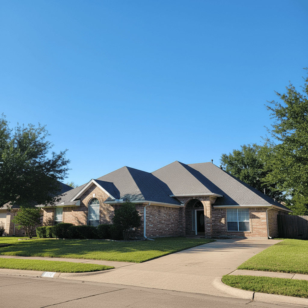 Completed full roof installation on residential Houston home