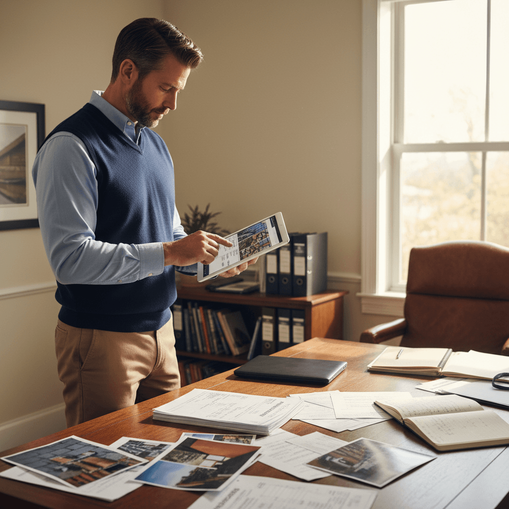 Texas Roof Approved professional reviewing roof damage documentation for insurance claim